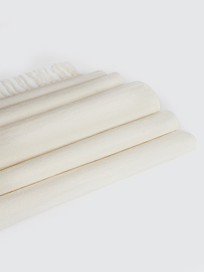 Yoga Studio Organic Cotton Yoga Mat (Rug) - Natural White