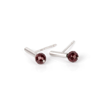 Small Light it Up Studs – Silver & Garnet Earrings by MyaMoon at www.brixbailey.com