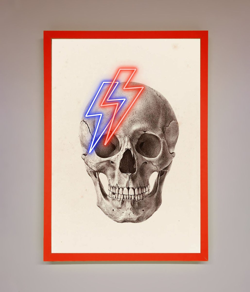 Lightning Skull Framed Print