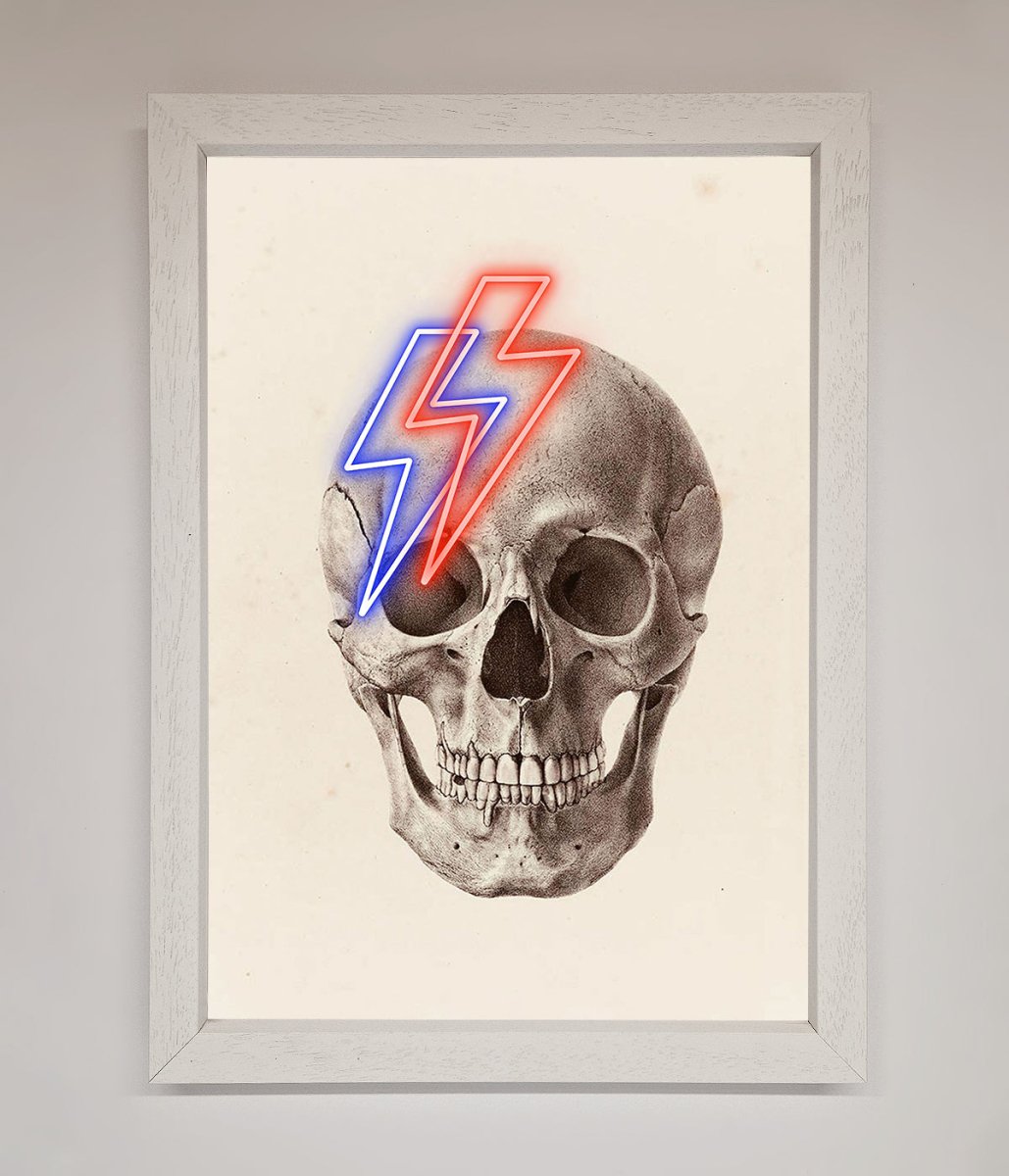 Lightning Skull Framed Print