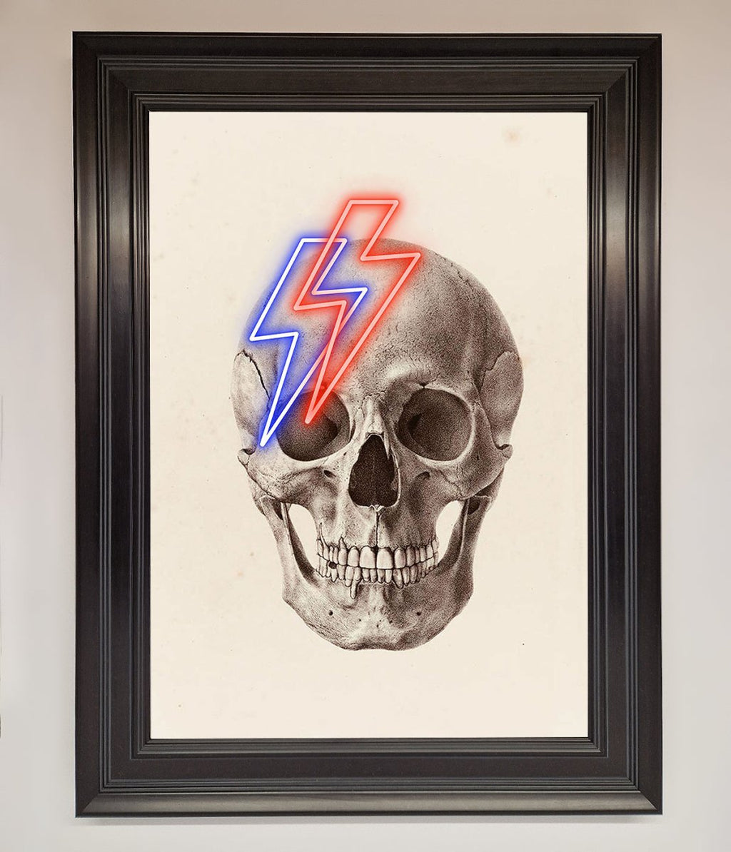 Lightning Skull Framed Print