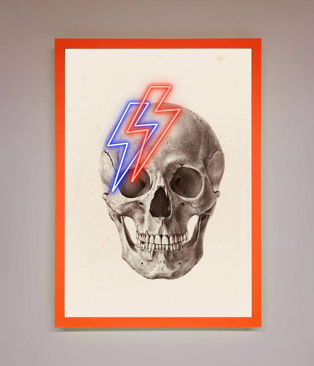 Lightning Skull Framed Print
