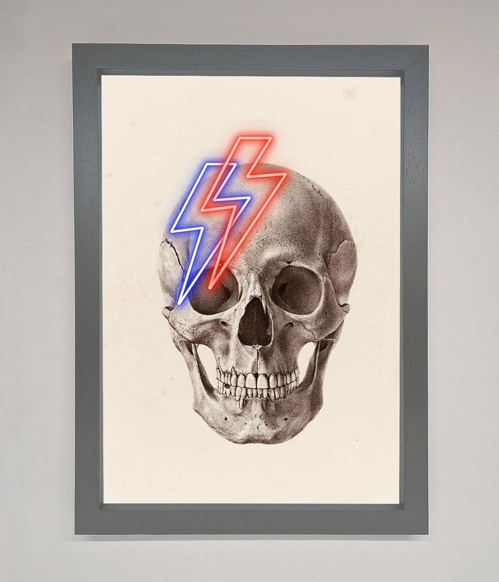 Lightning Skull Framed Print