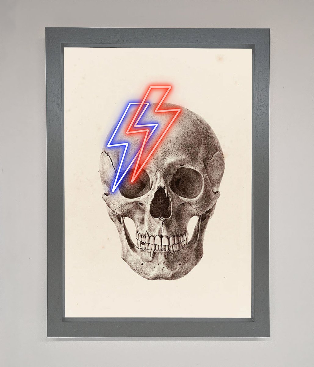 Lightning Skull Framed Print