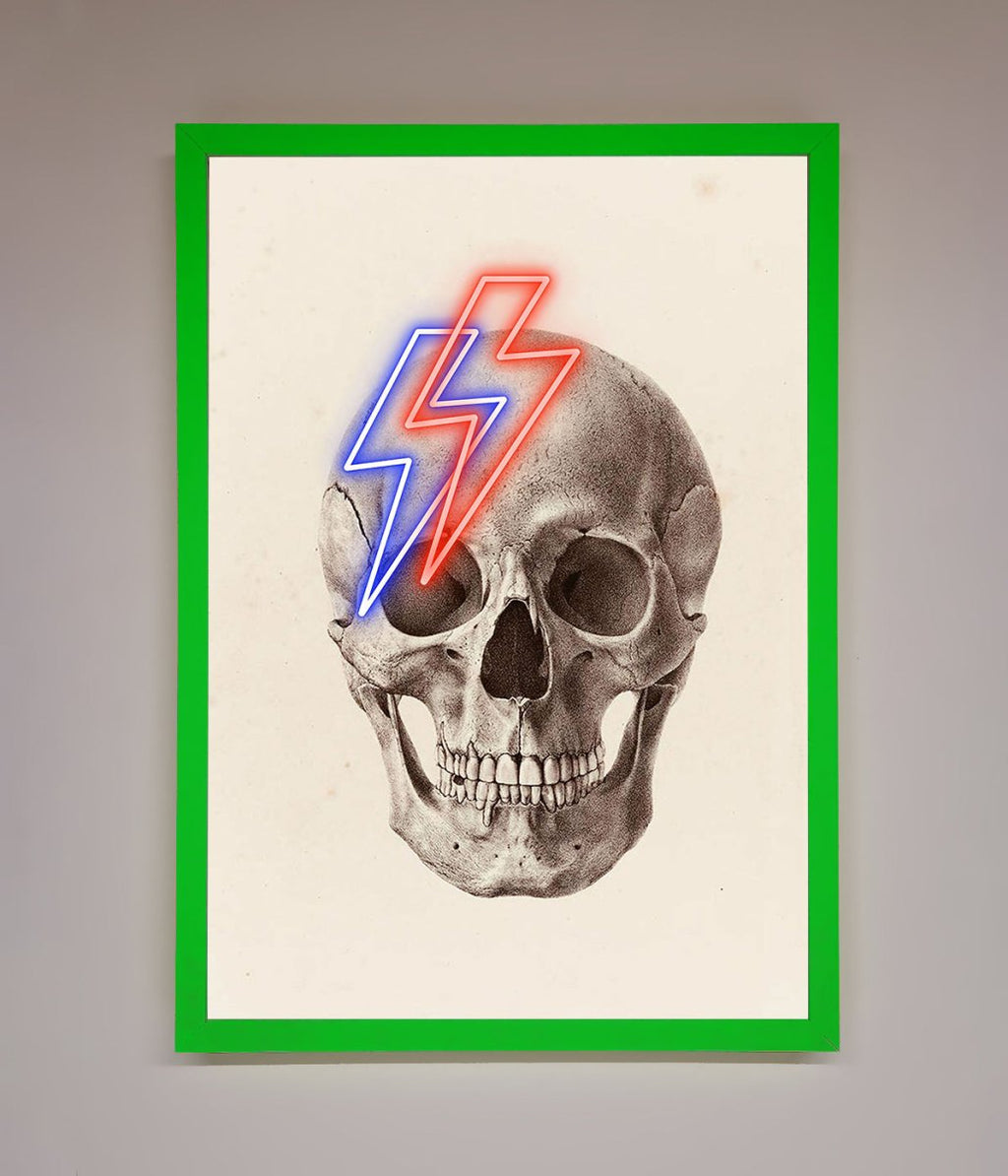 Lightning Skull Framed Print