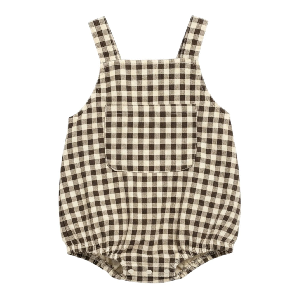 Lightweight Corduroy Baby Romper in Gingham