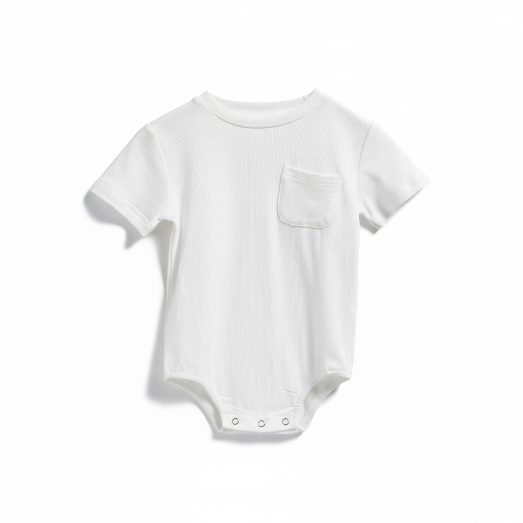 Lightweight Ribbed Pocket Baby Romper