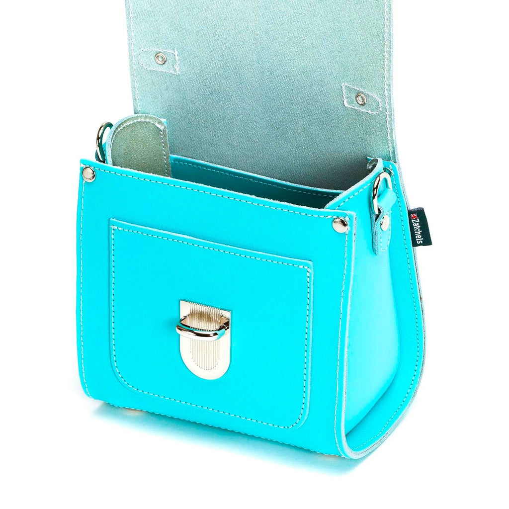 Handmade Leather Sugarcube Handbag - Limpet - Shell Blue