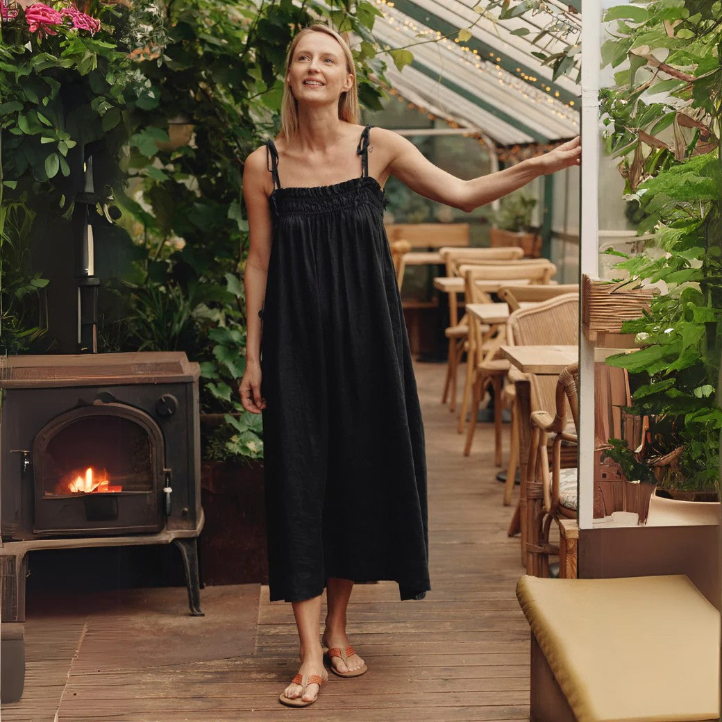 Embrace Summer Elegance with the Linen Ballade Dress by Linen Tales at www.brixbailey.com
