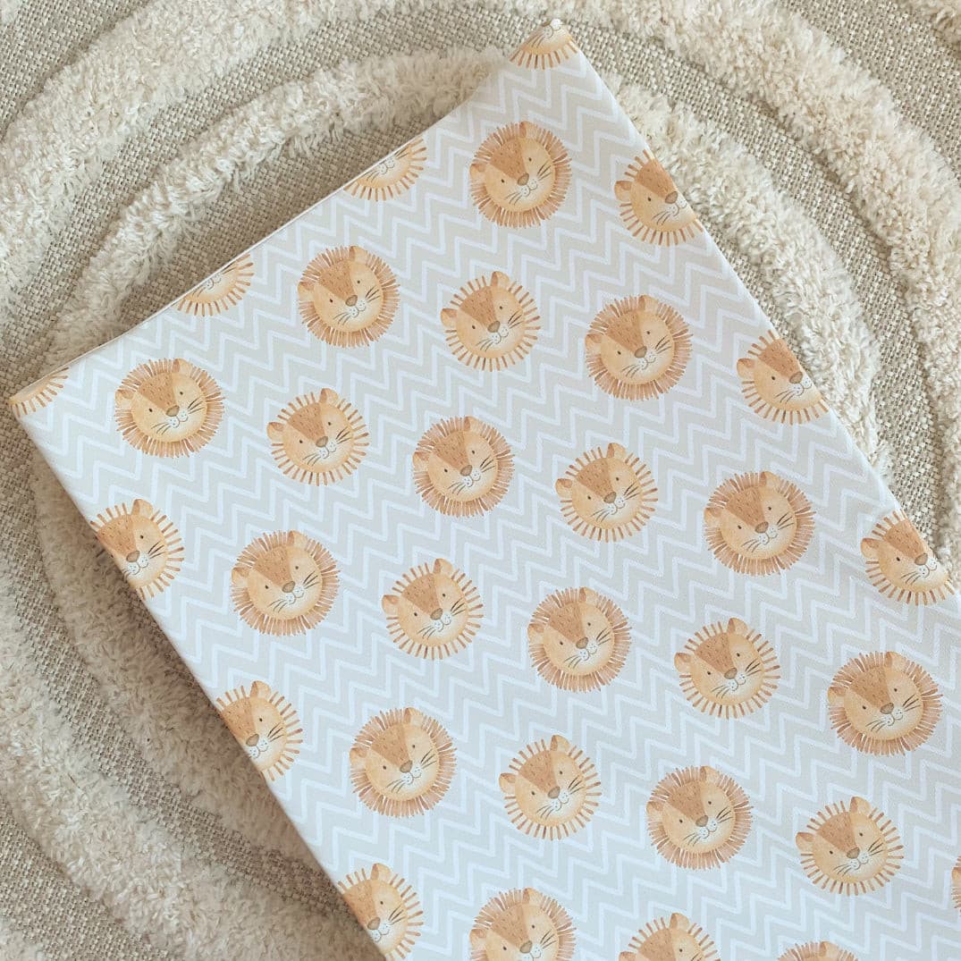 Anti-Roll Wedge Changing Mat - Lion Print