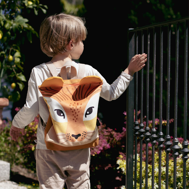 Lion Linen Backpack for Kids – Perfect for Daily Adventures by Muni at brixbailey.com