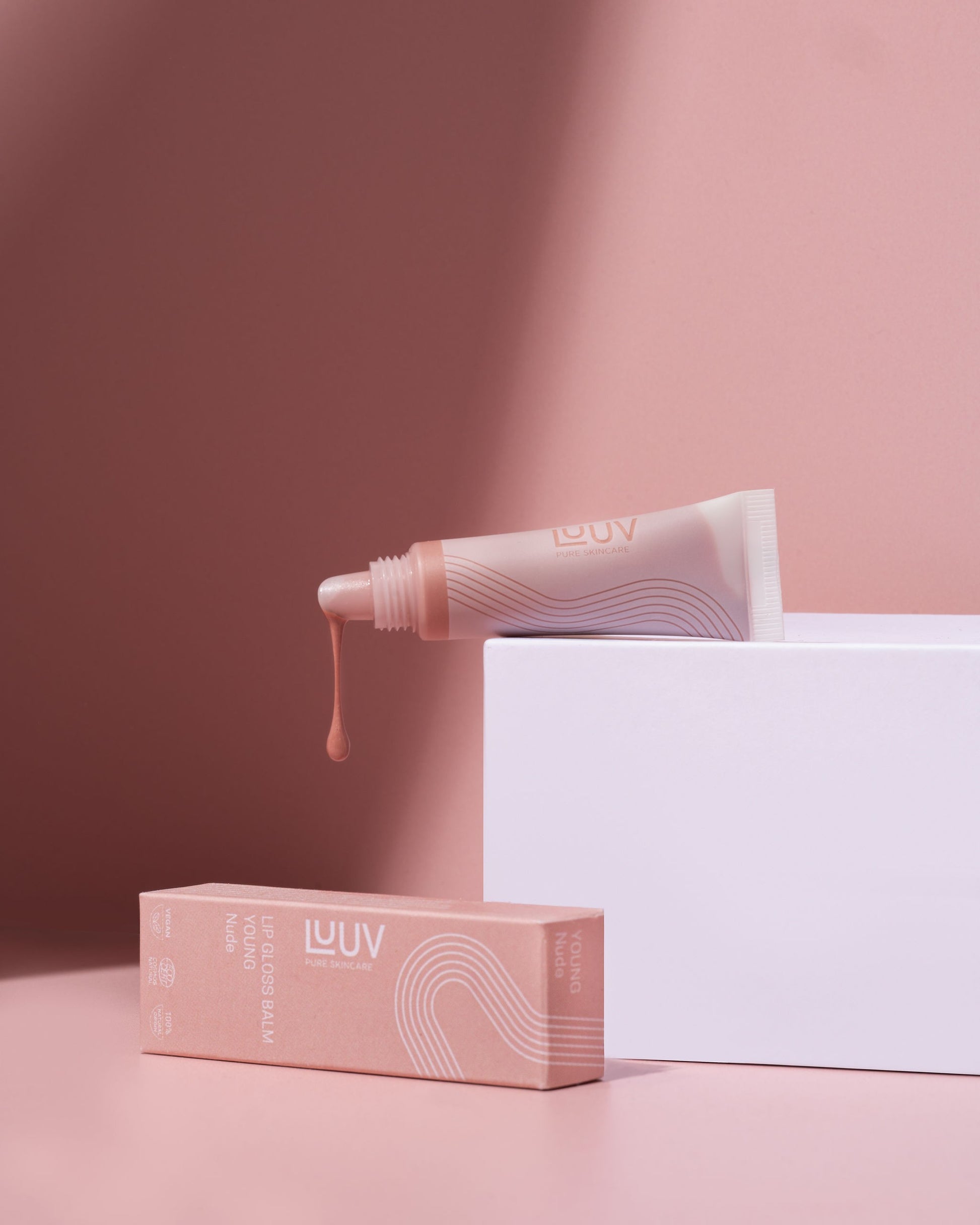 LUUV Lip Gloss Balm - Nourishing & Shiny Vegan Lip Care with Plum Oil & Candelilla Wax - Eco Certified by LUUV at www.brixbailey.com