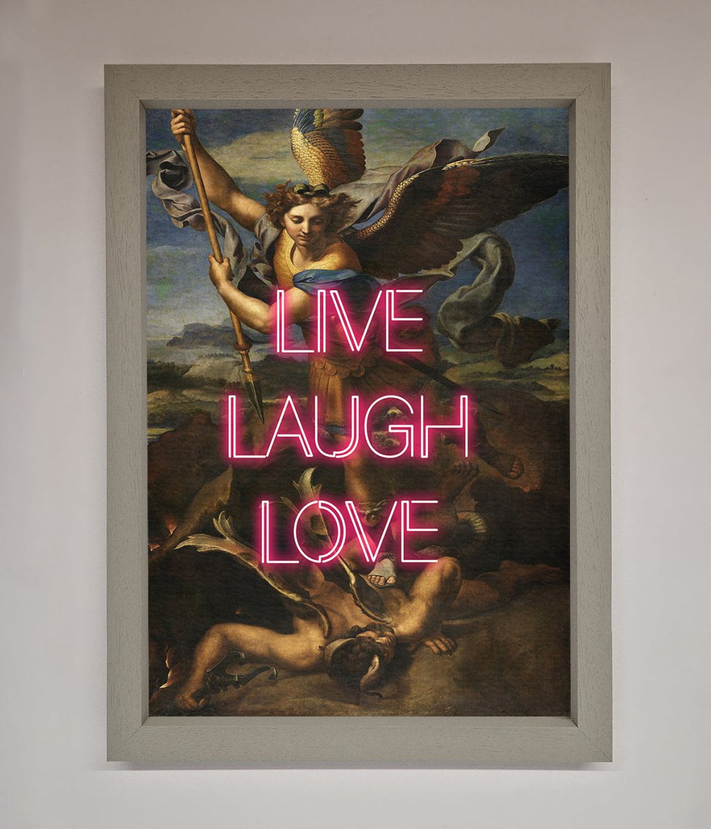 Live Laugh Love Quote Framed Poster