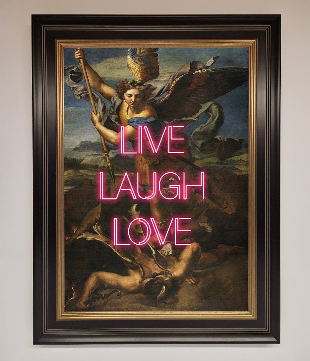 Live Laugh Love Quote Framed Poster