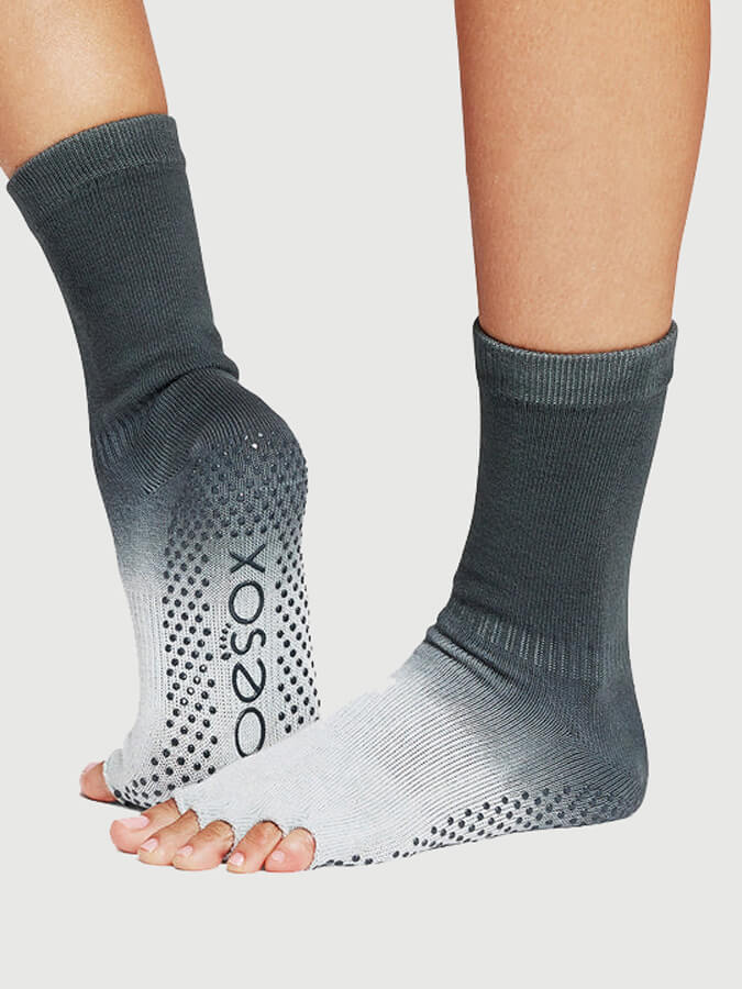 Crew Half Toe Yoga Grip Socks for Women