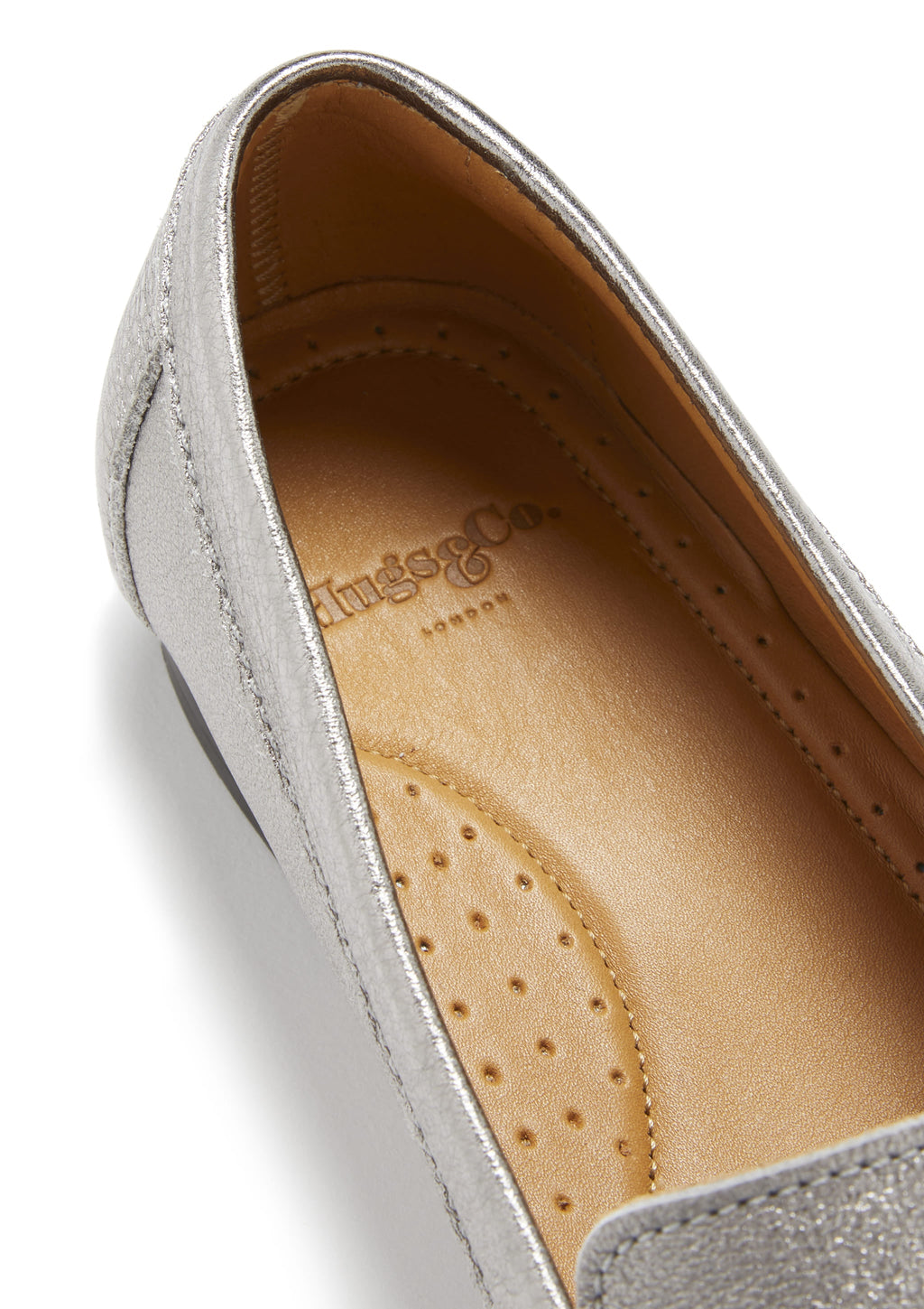 Women's Penny Loafers in Titanium Metallic Leather