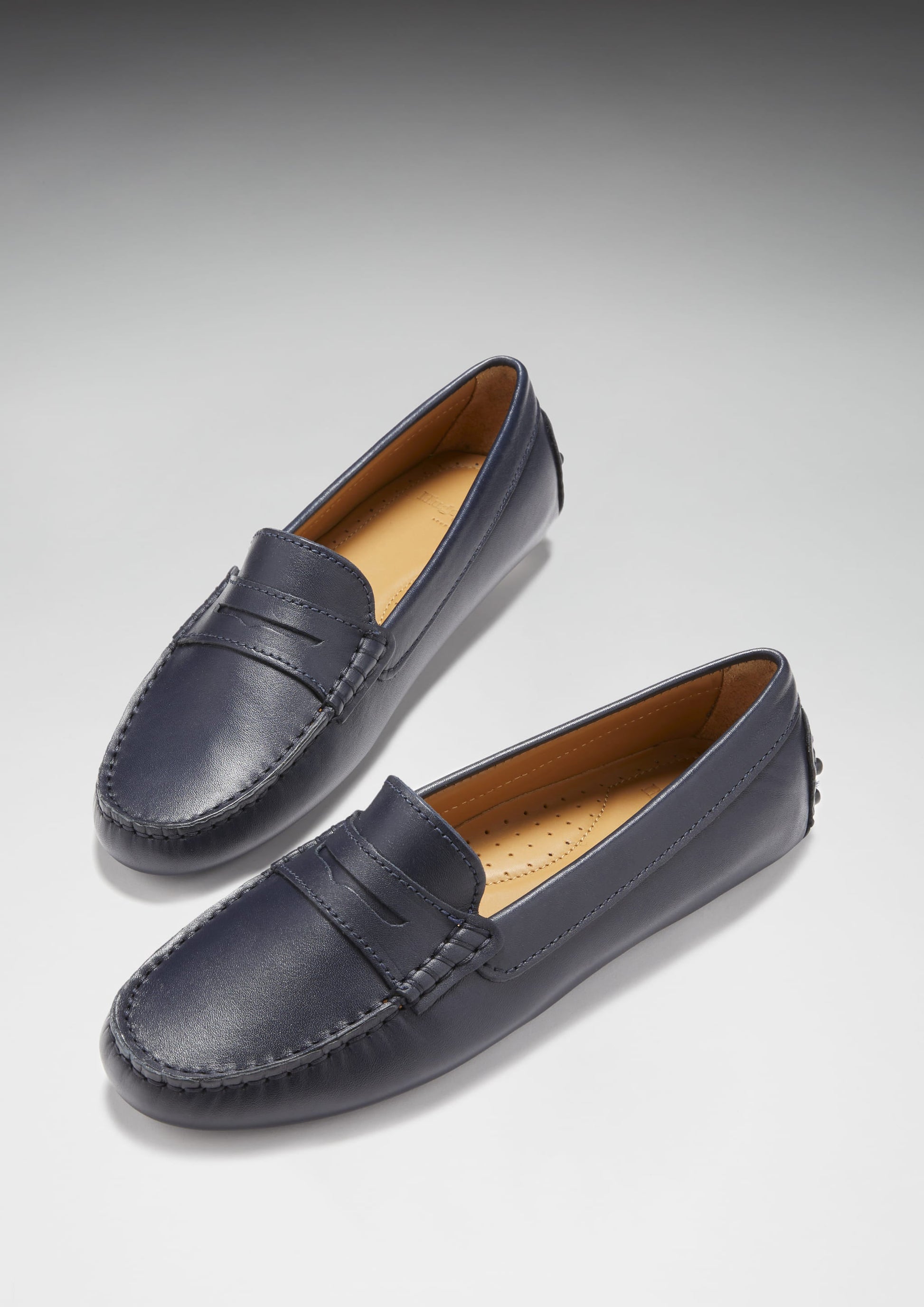 Women's Navy Penny Driving Loafers