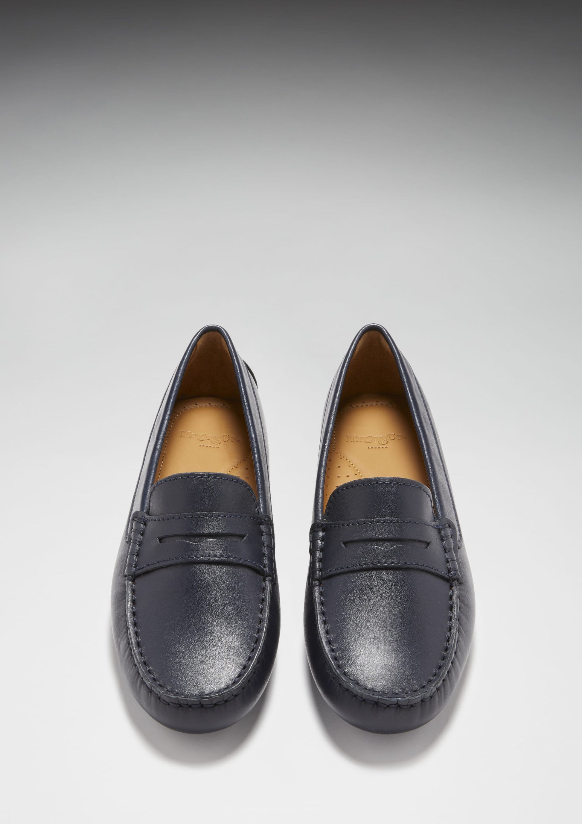 Women's Navy Penny Driving Loafers