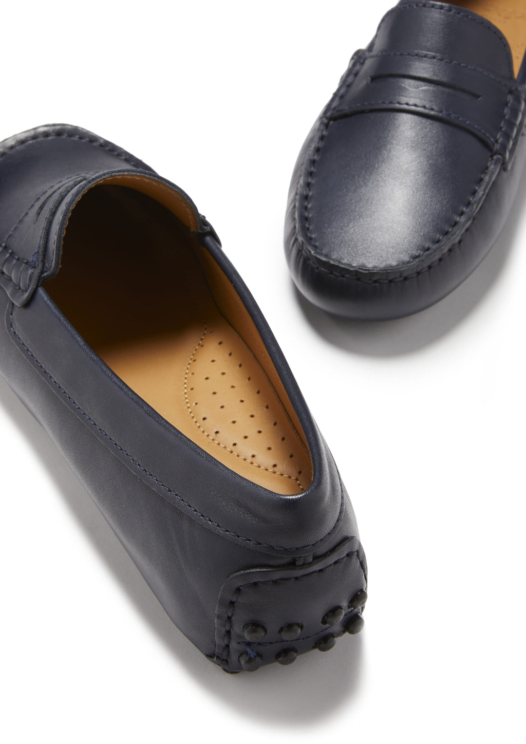 Women's Navy Penny Driving Loafers