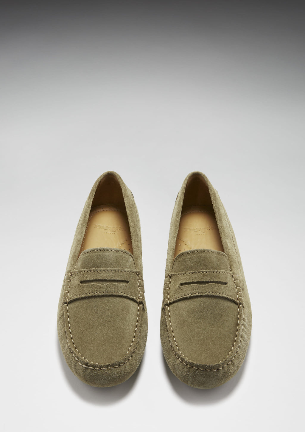 Women's Penny Driving Loafers in Truffle Suede