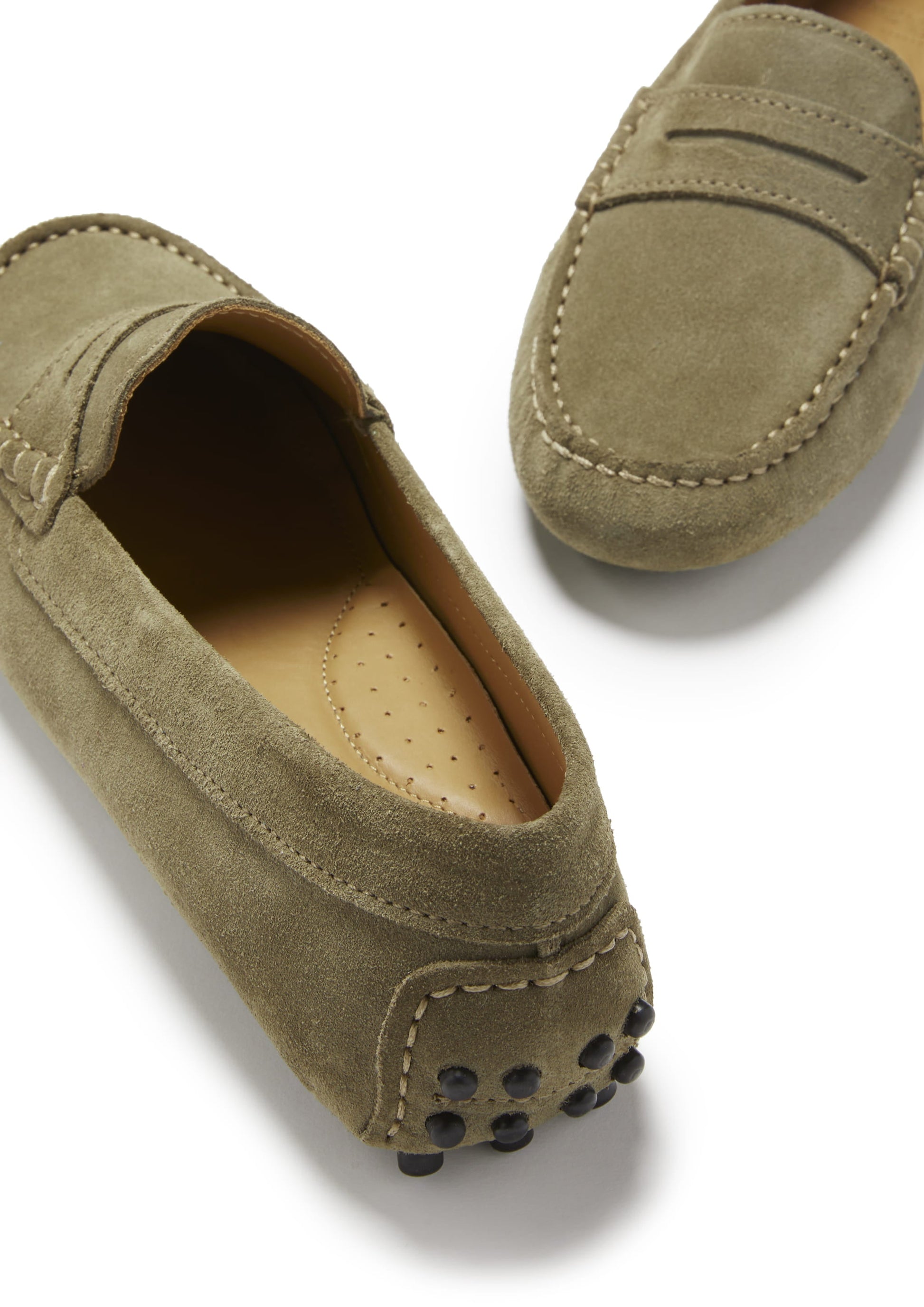 Women's Penny Driving Loafers in Truffle Suede