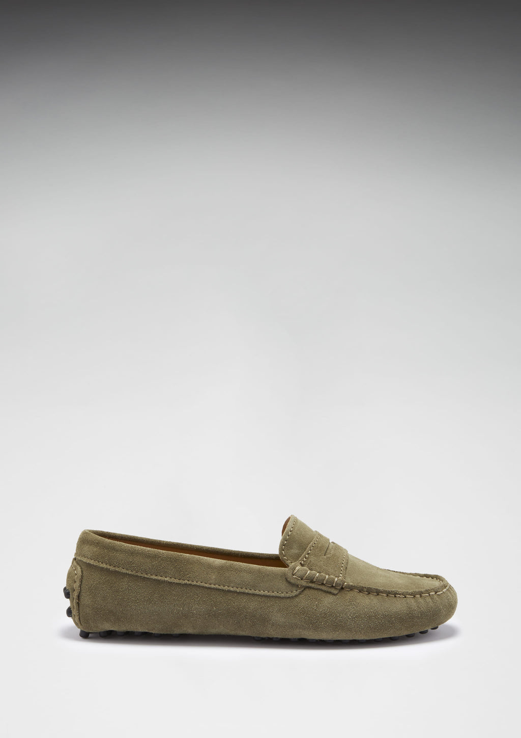 Women's Penny Driving Loafers in Truffle Suede