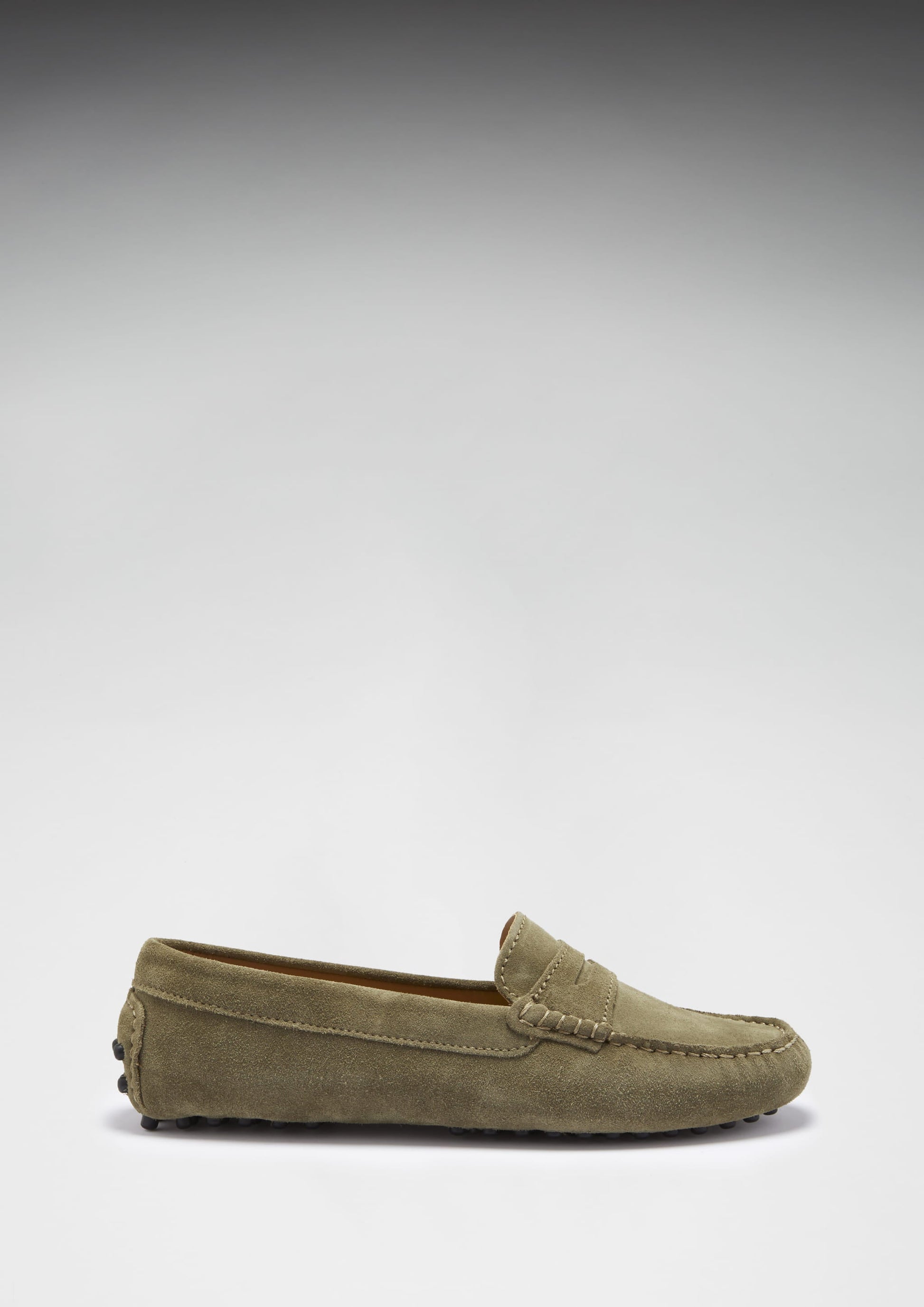 Women's Penny Driving Loafers in Truffle Suede