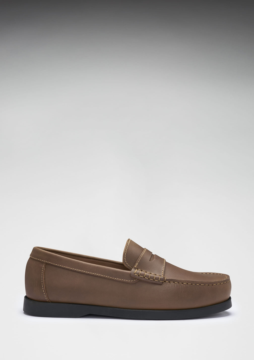 Light Brown Leather Boat Loafers