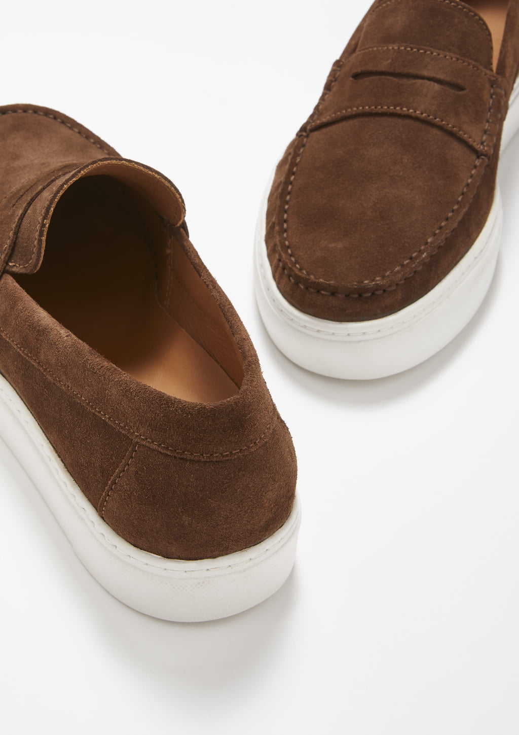 Brown Suede Slip On Sneaker Loafers