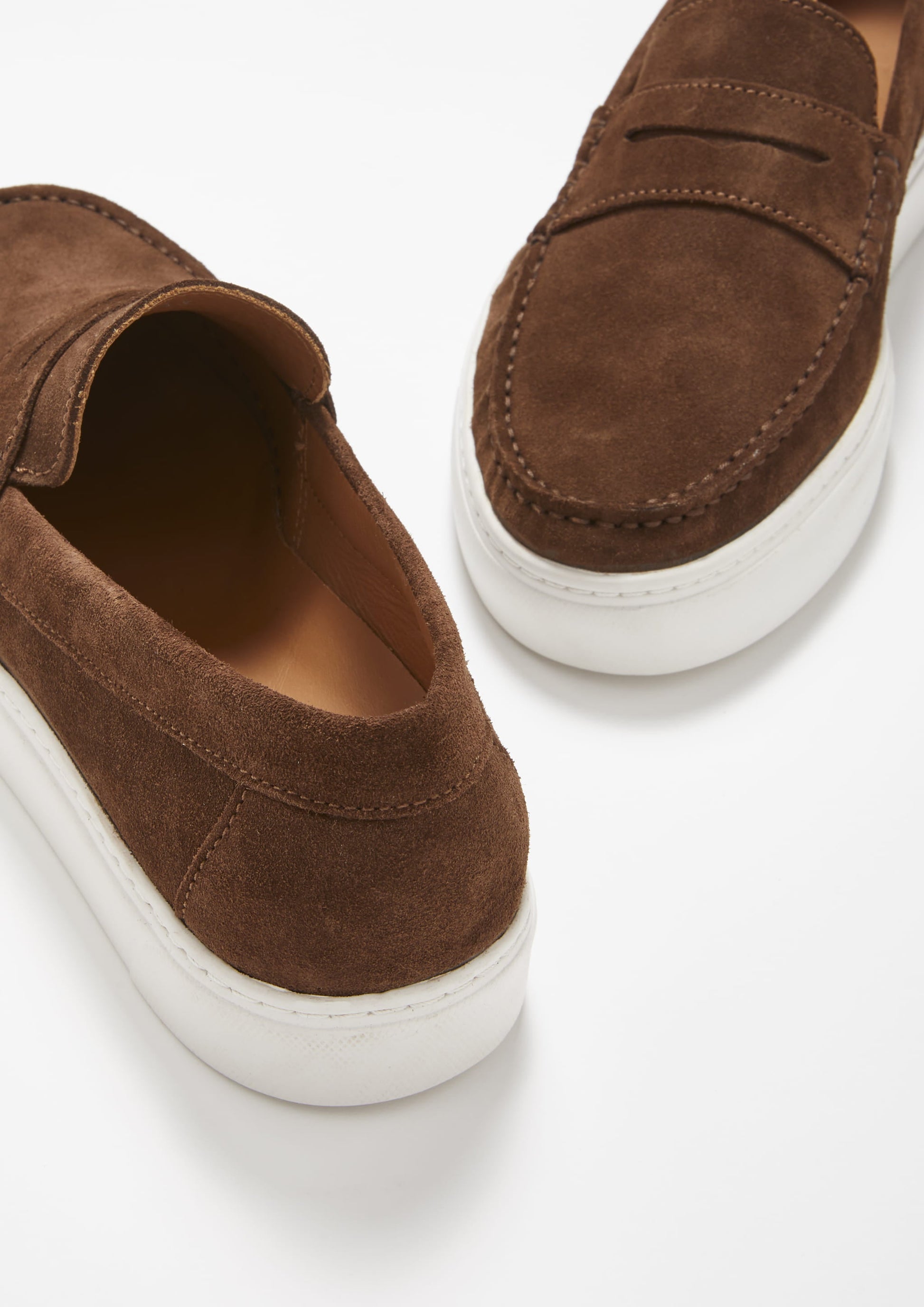 Brown Suede Slip On Sneaker Loafers