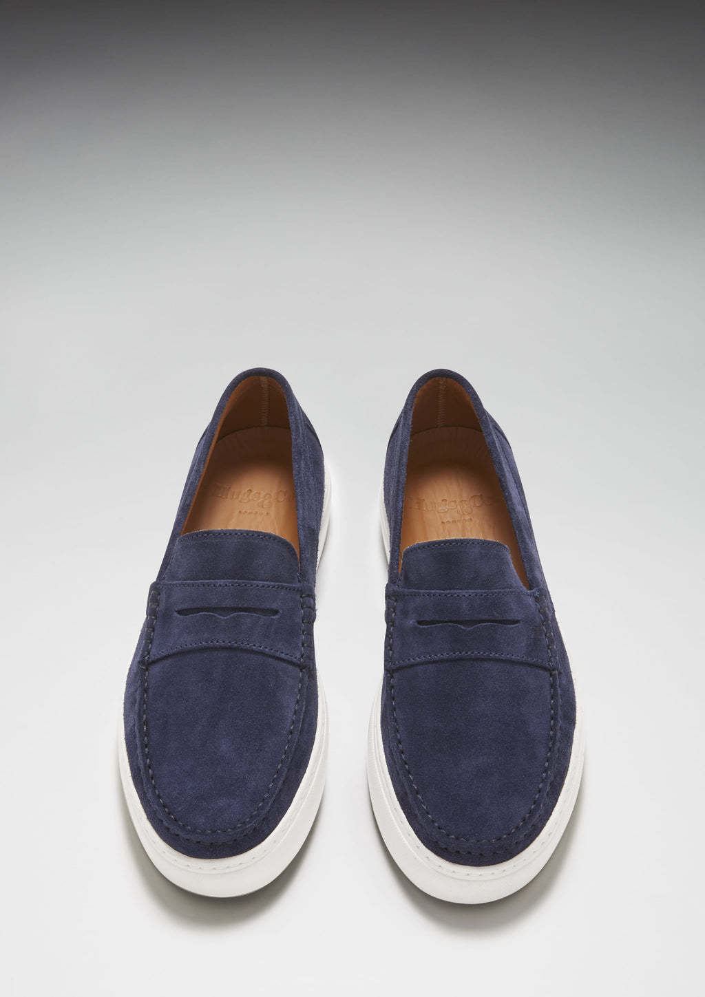Navy Blue Suede Slip On Sneaker Loafers