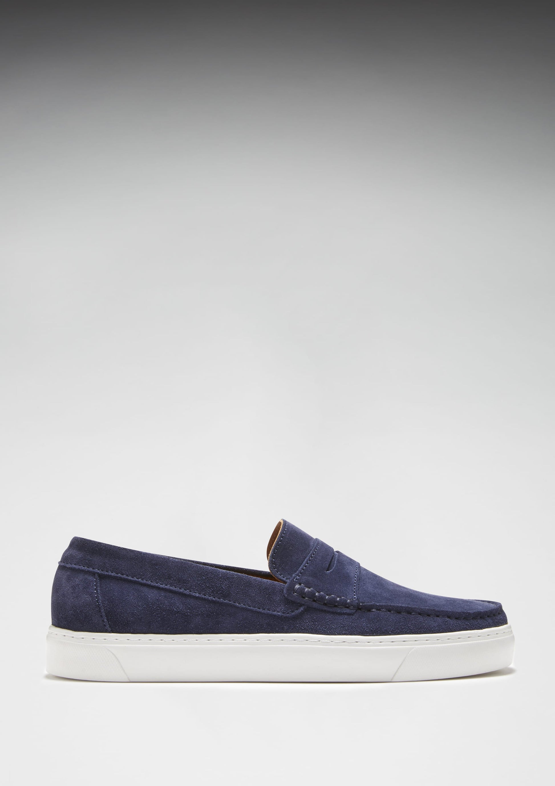 Navy Blue Suede Slip On Sneaker Loafers
