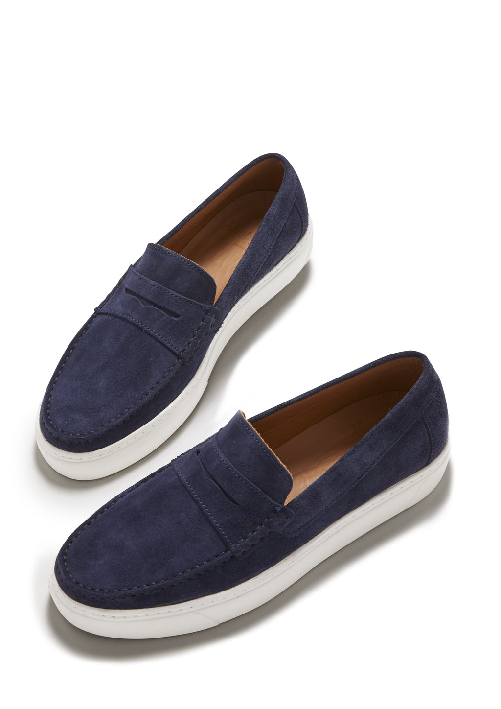 Navy Blue Suede Slip On Sneaker Loafers
