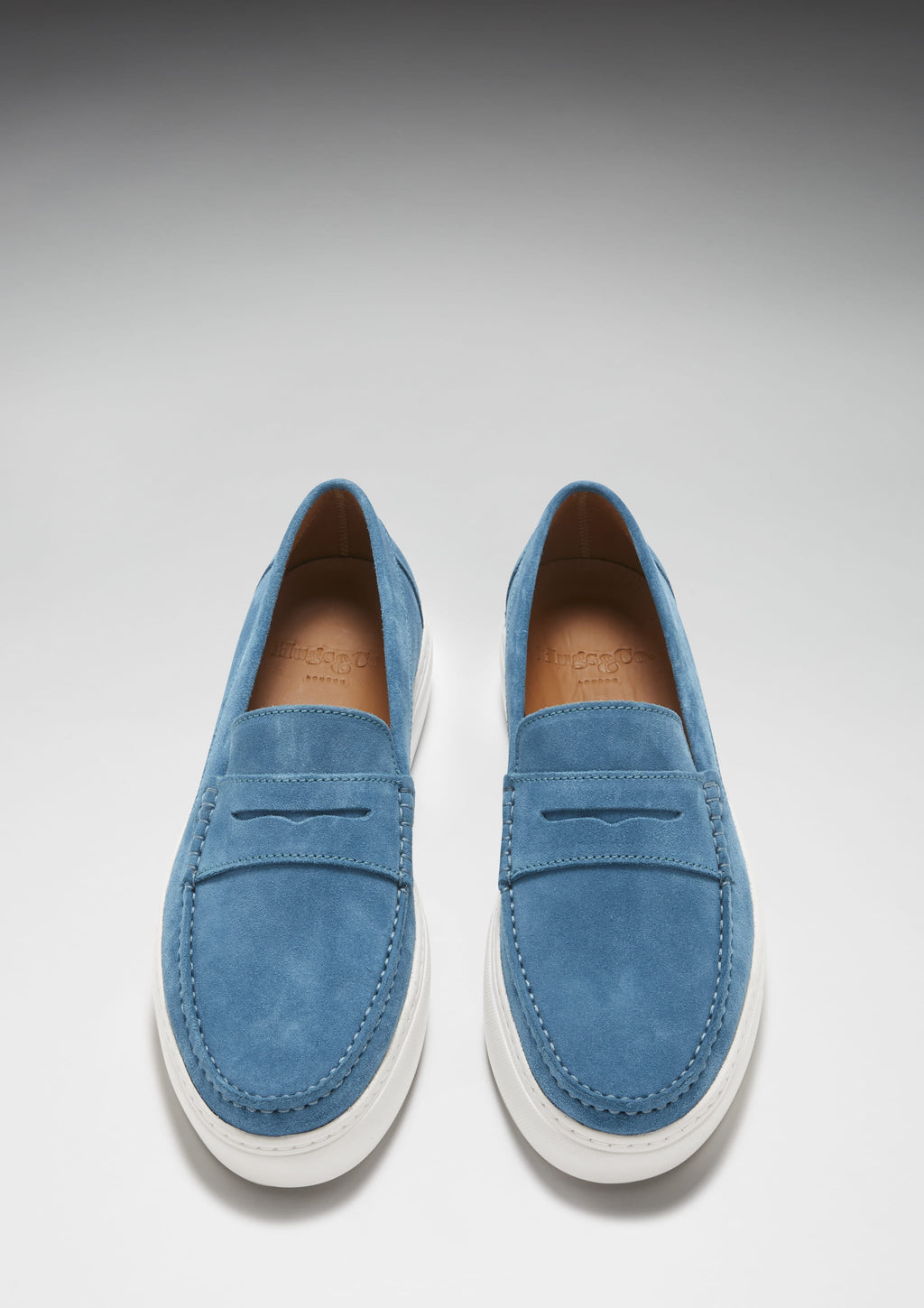 Petrol Blue Suede Slip On Sneaker Loafers