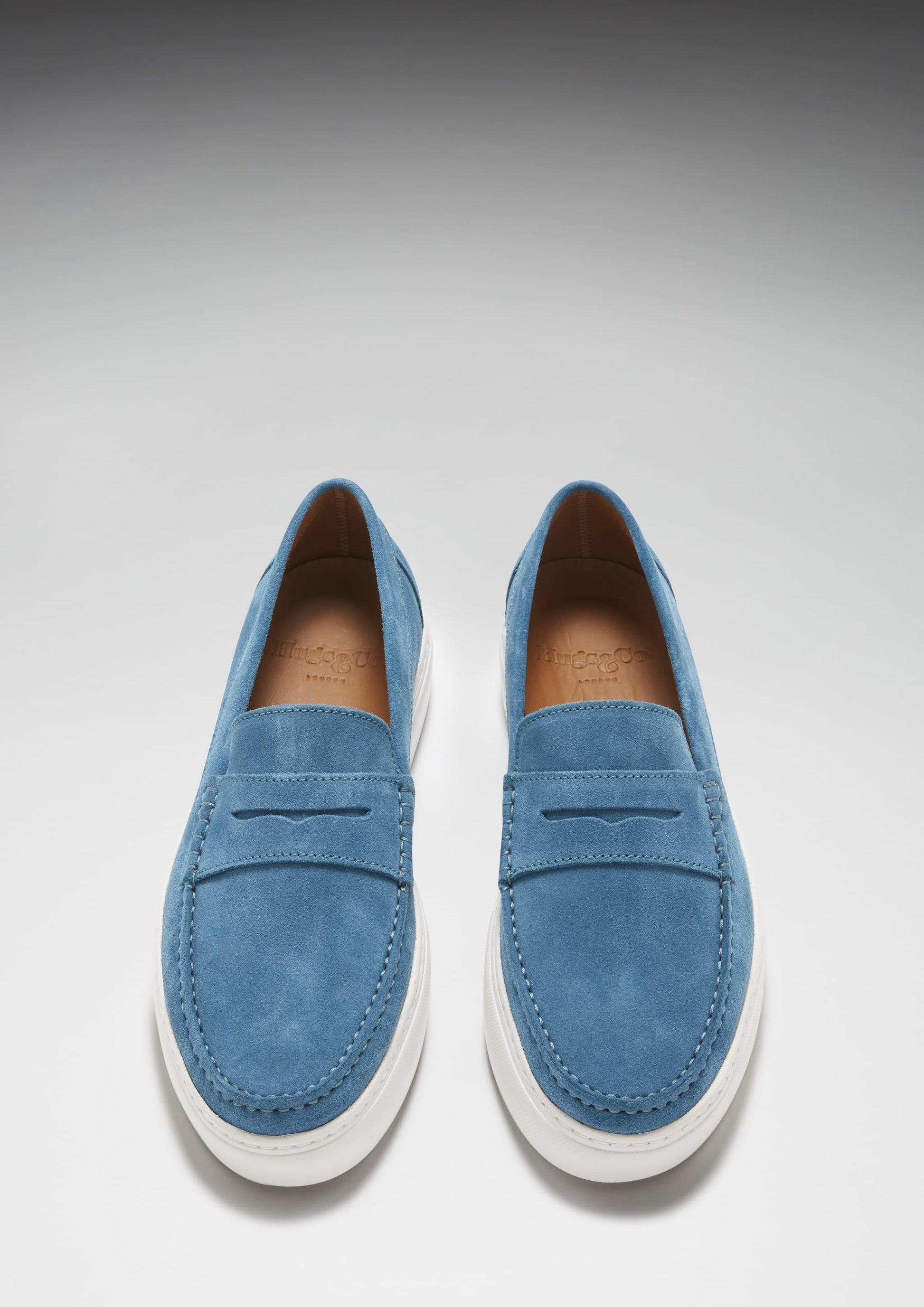 Petrol Blue Suede Slip On Sneaker Loafers