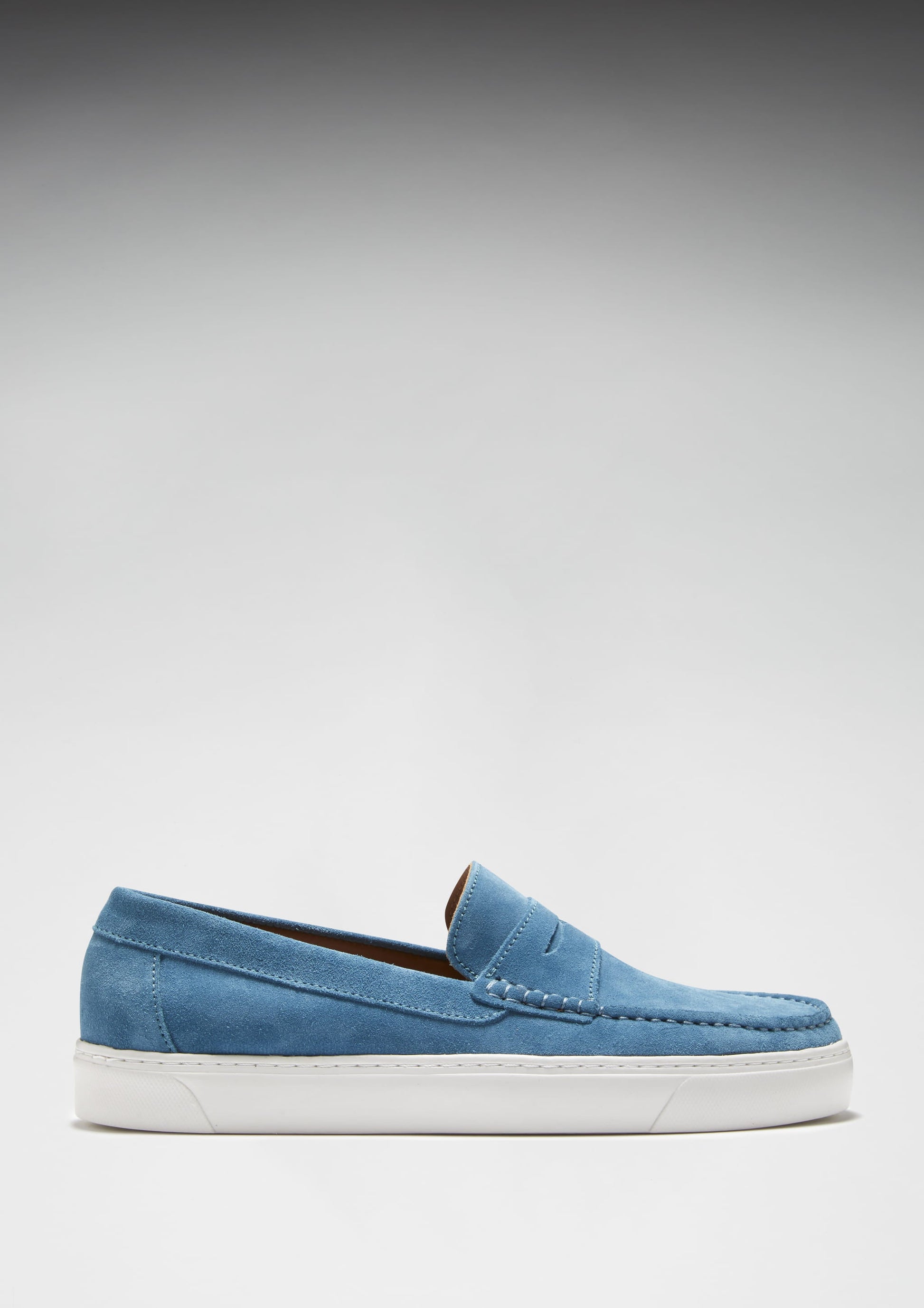Petrol Blue Suede Slip On Sneaker Loafers