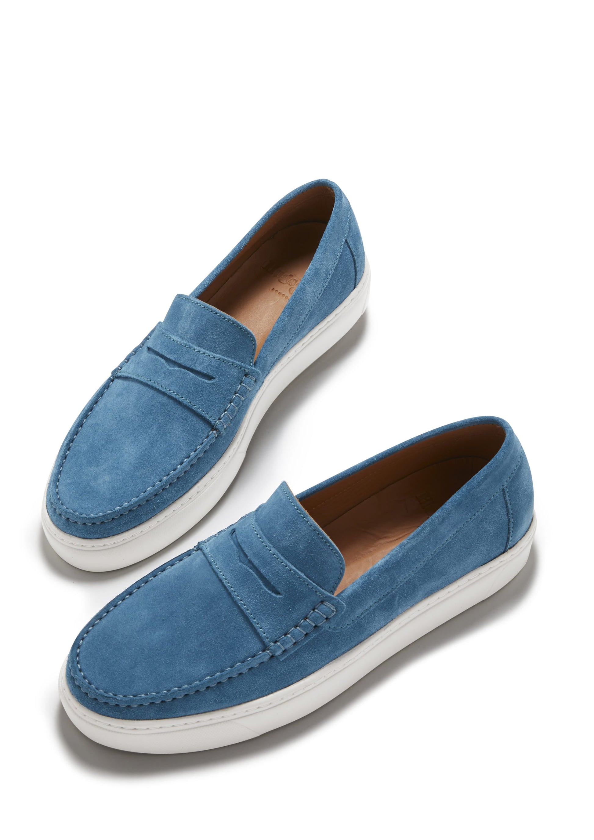 Petrol Blue Suede Slip On Sneaker Loafers