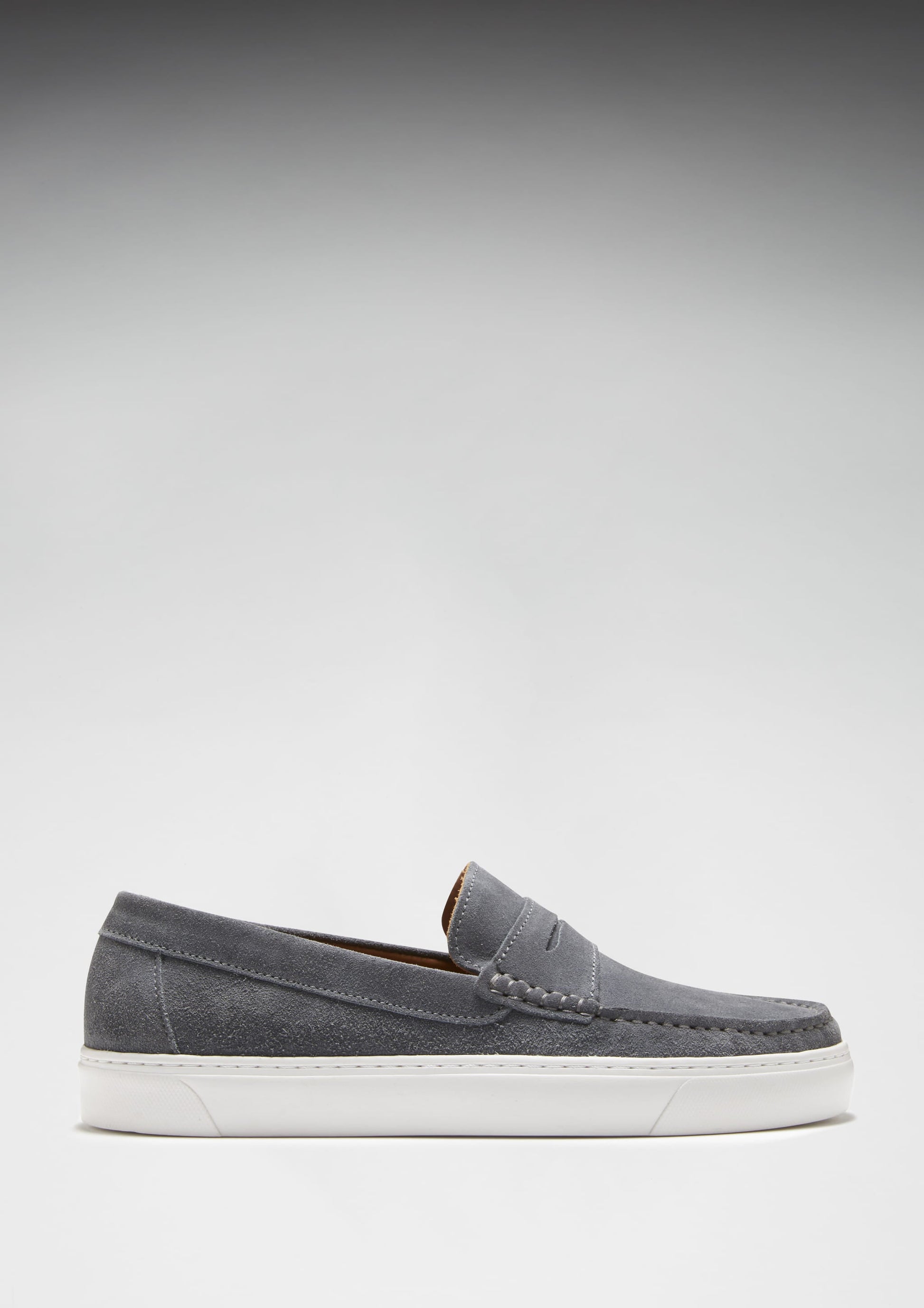 Slip On Sneaker Loafers in Slate Grey Suede