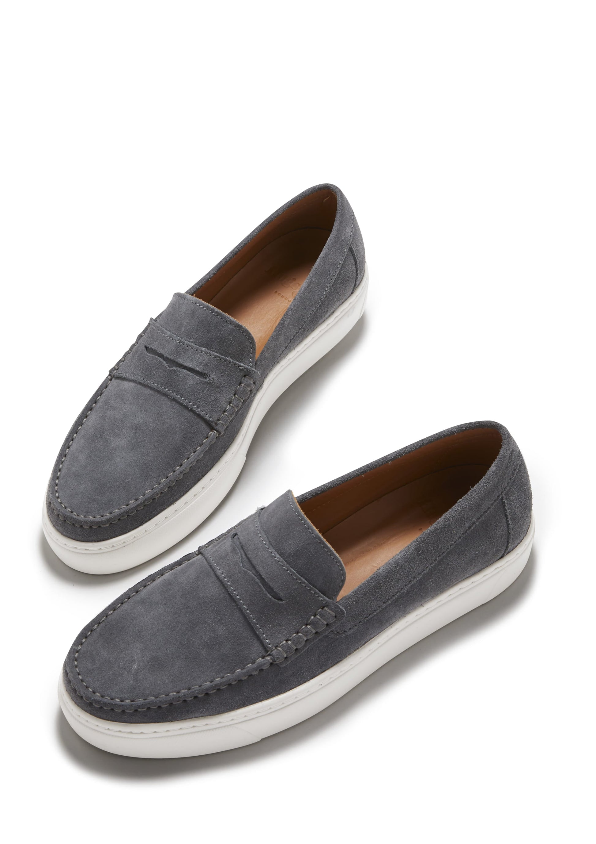 Slip On Sneaker Loafers in Slate Grey Suede