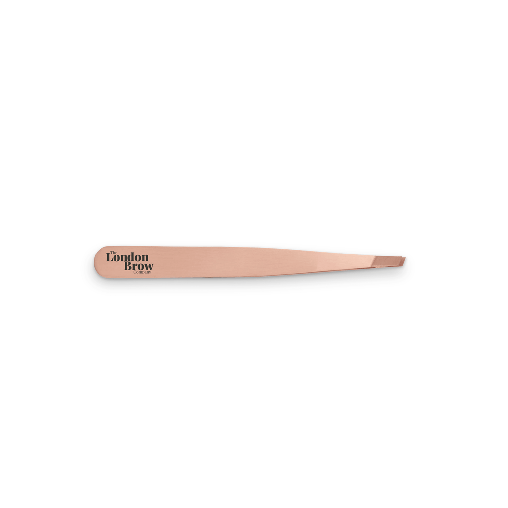 London Brow Precision Slanted Rose Gold Tweezers