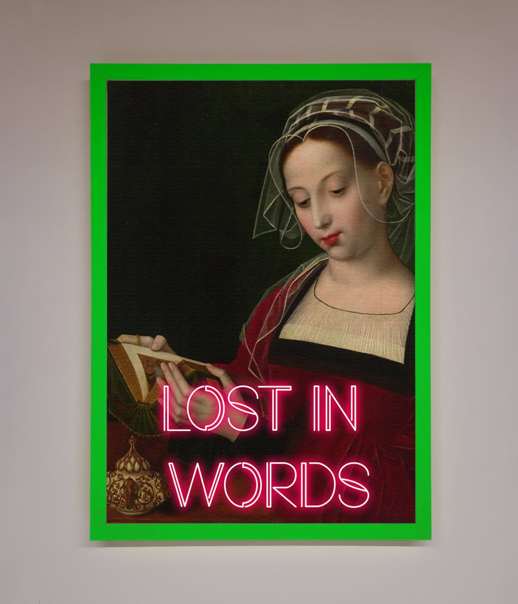 Lost In Words Medieval Framed Poster