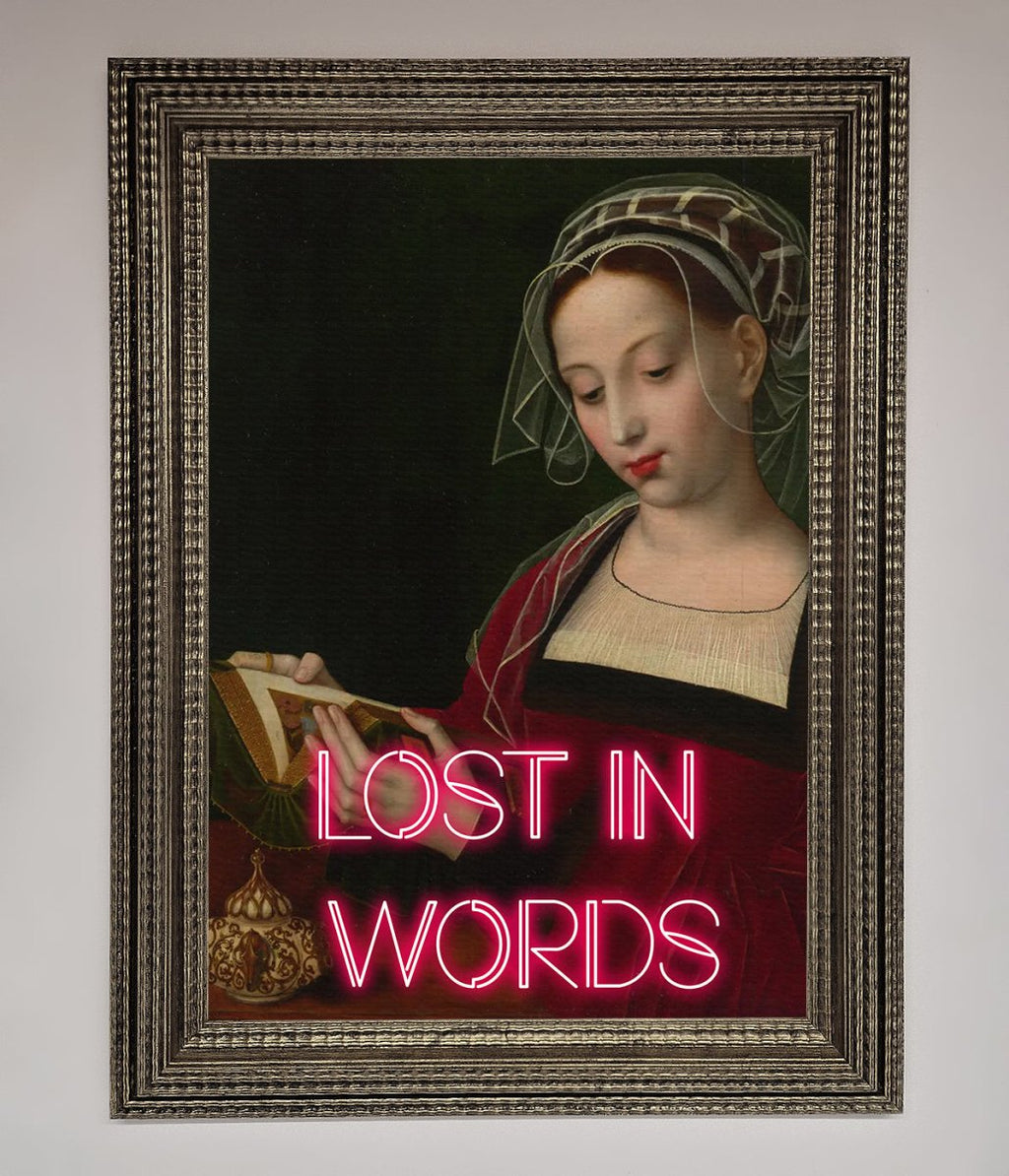 Lost In Words Medieval Framed Poster