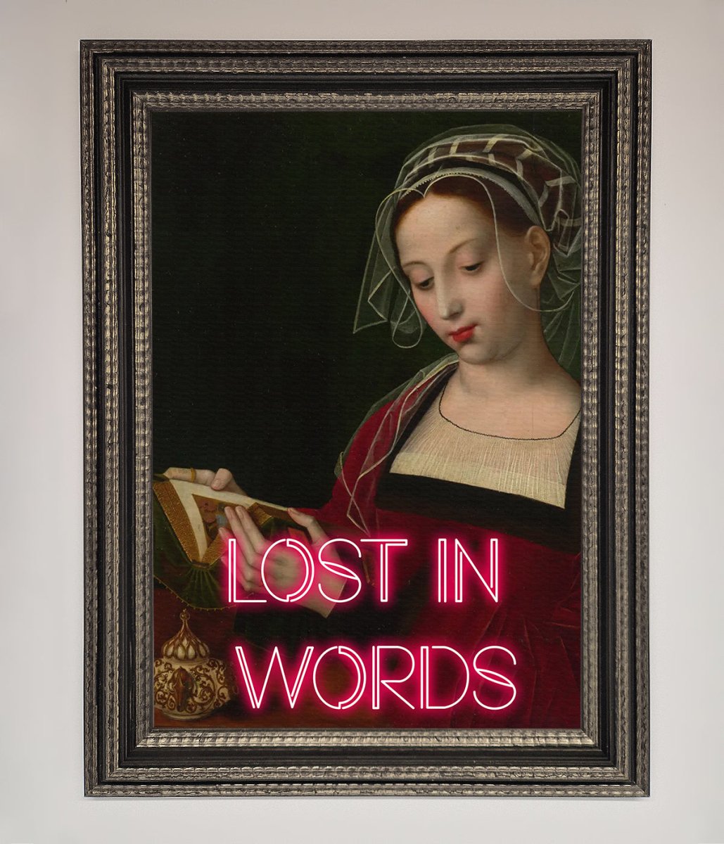 Lost In Words Medieval Framed Poster