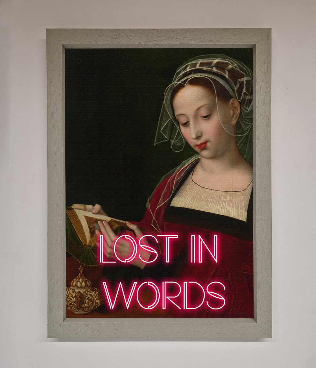 Lost In Words Medieval Framed Poster
