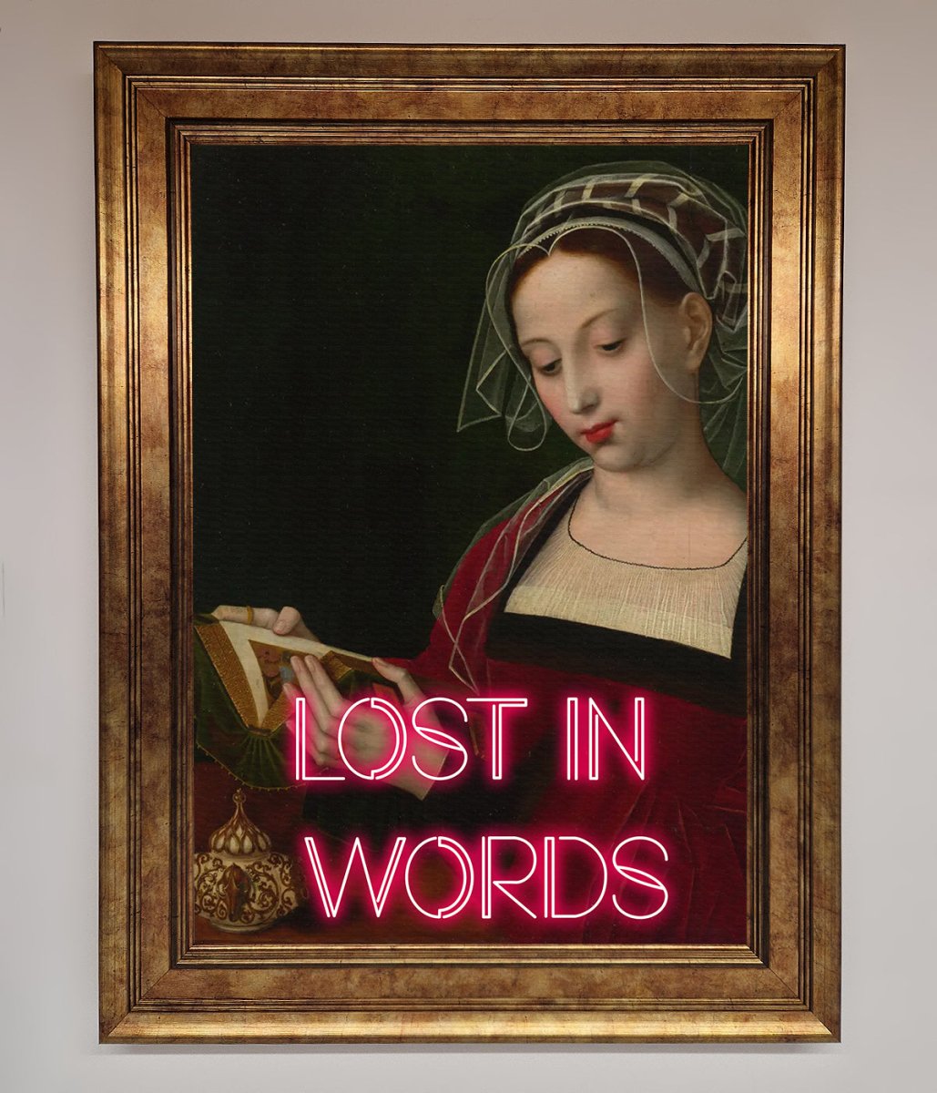 Lost In Words Medieval Framed Poster