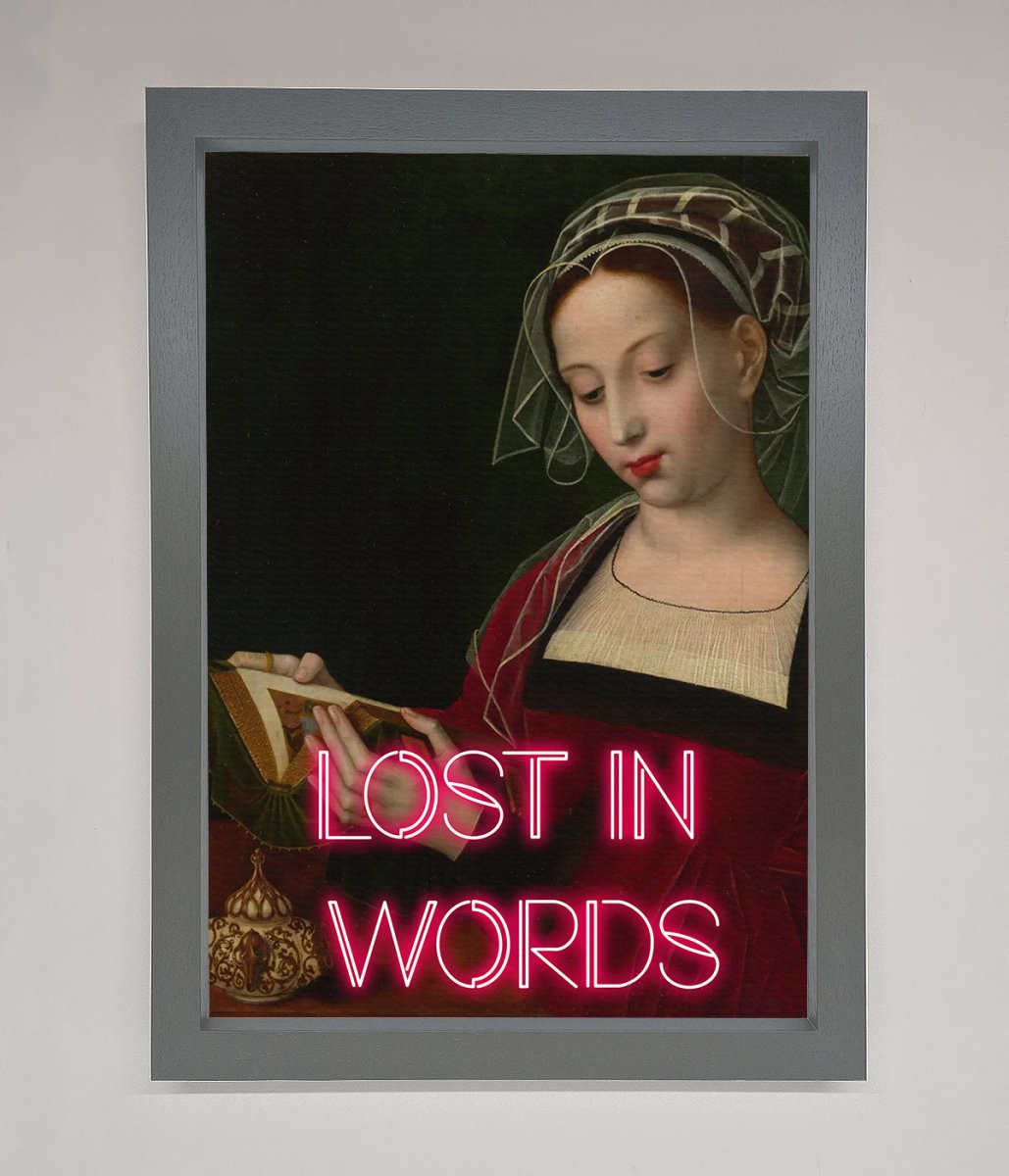 Lost In Words Medieval Framed Poster