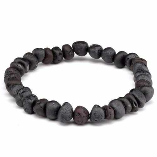 Adult Raw Dark Cherry Baltic Amber Stretch Bracelet