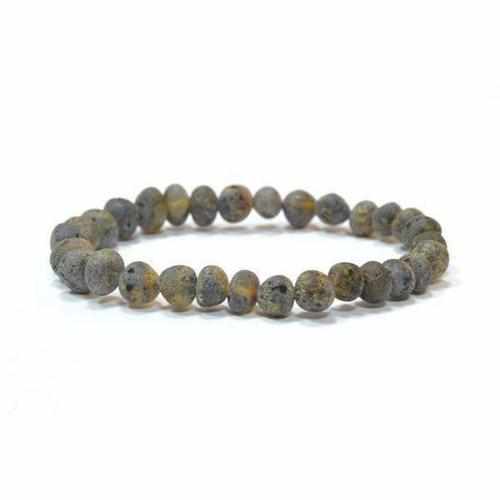 Adult Enchanted Raw Green Baltic Amber Stretch Bracelet