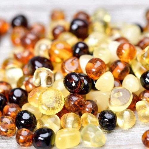 Custom Child Anklet Bracelet with Baltic Amber and Gemstones
