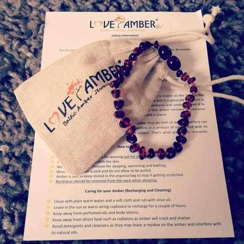 Brandy Snap Cognac Baltic Amber Anklet Bracelet for Children